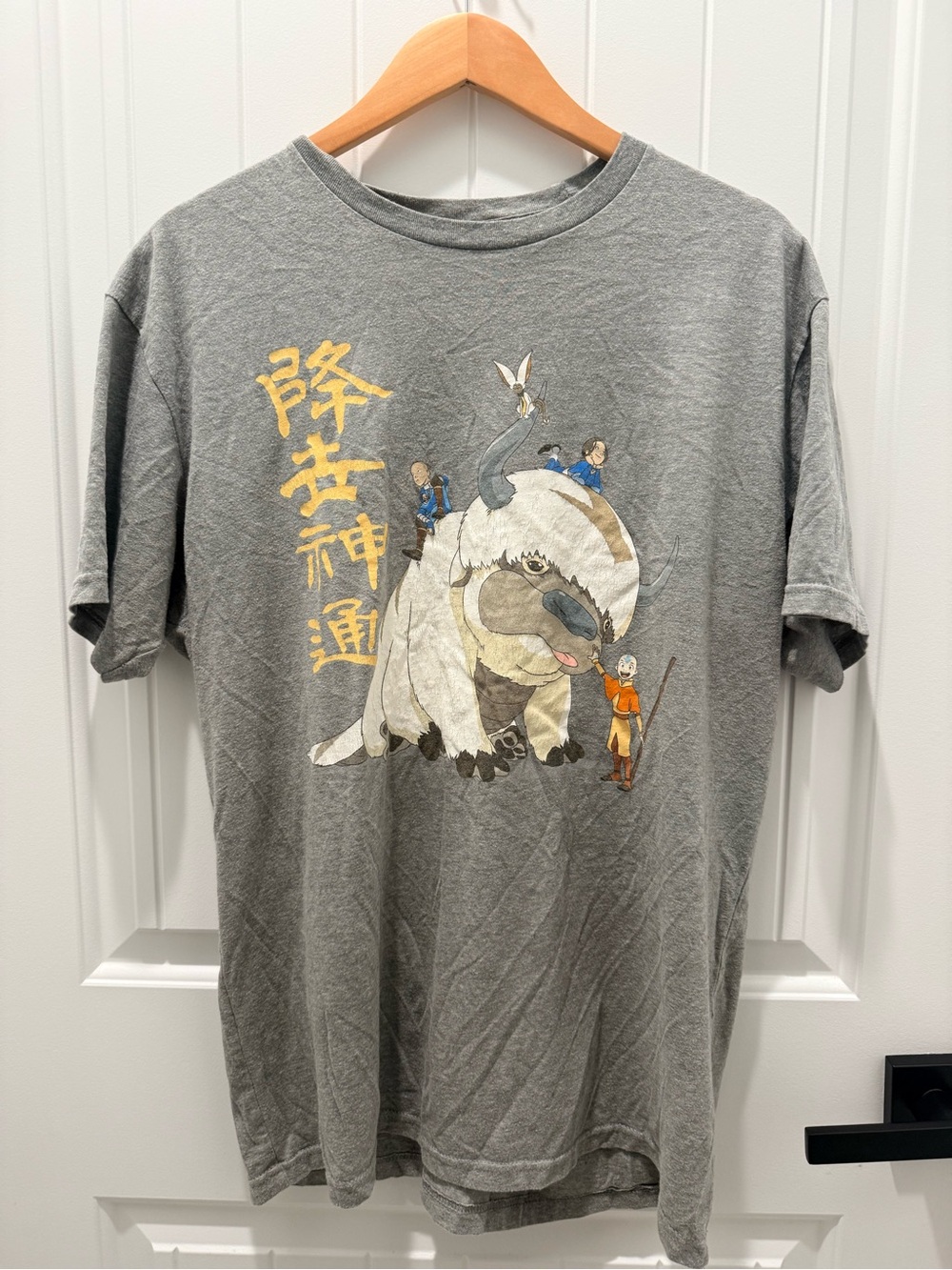Gray Avatar-Inspired Graphic Tee with Creature Illustration